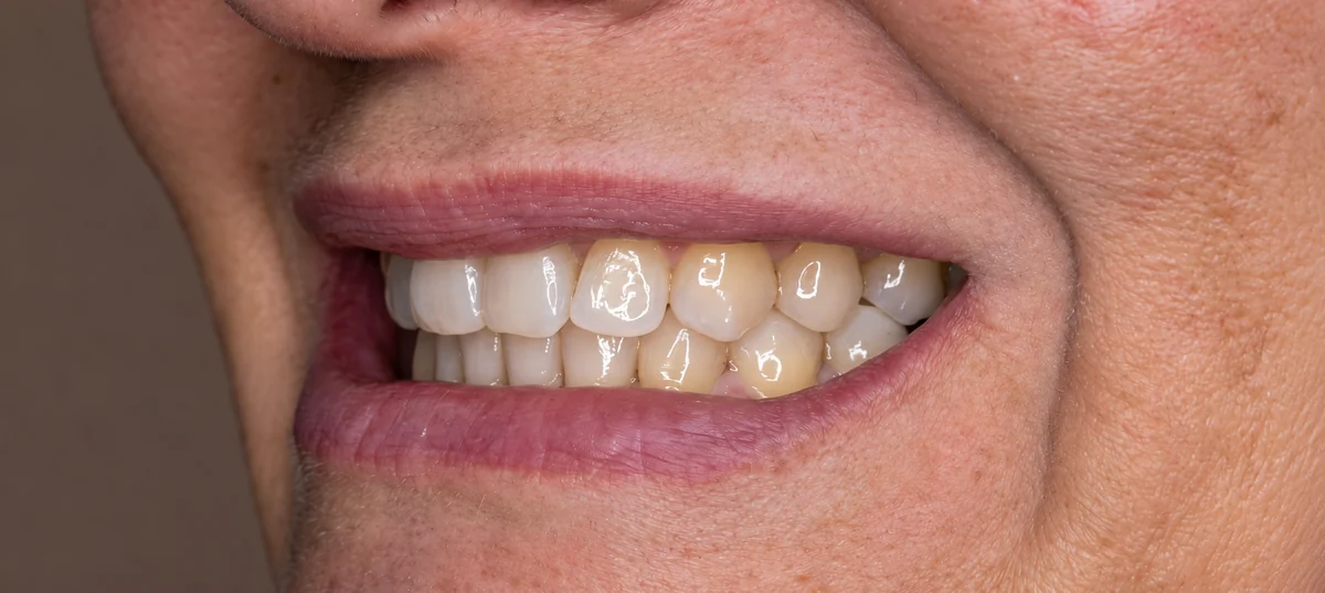Depois da reposição de um dente, com o sorriso completo