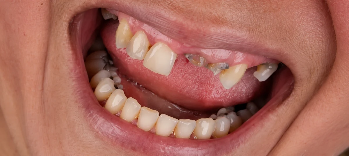 Antes da reconstrução dos dentes anteriores