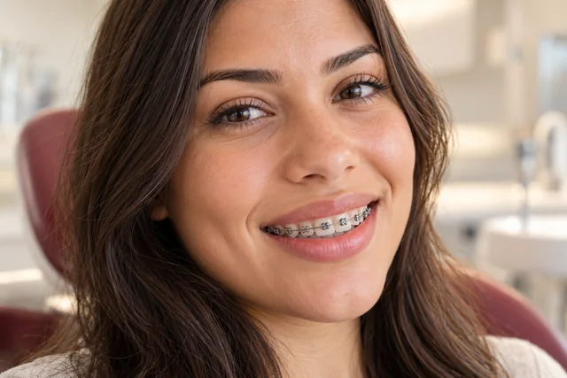 Sorriso com aparelho ortodôntico